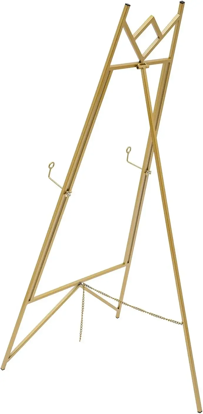 2 Stück goldener Boden-Staffelei-Ständer für Schilder und Präsentation, verstellbarer mentaler Staffelei-Ständer für Schilder, Poster, Tafelständer, Willkommens-Hochzeitsschild – Detail 11