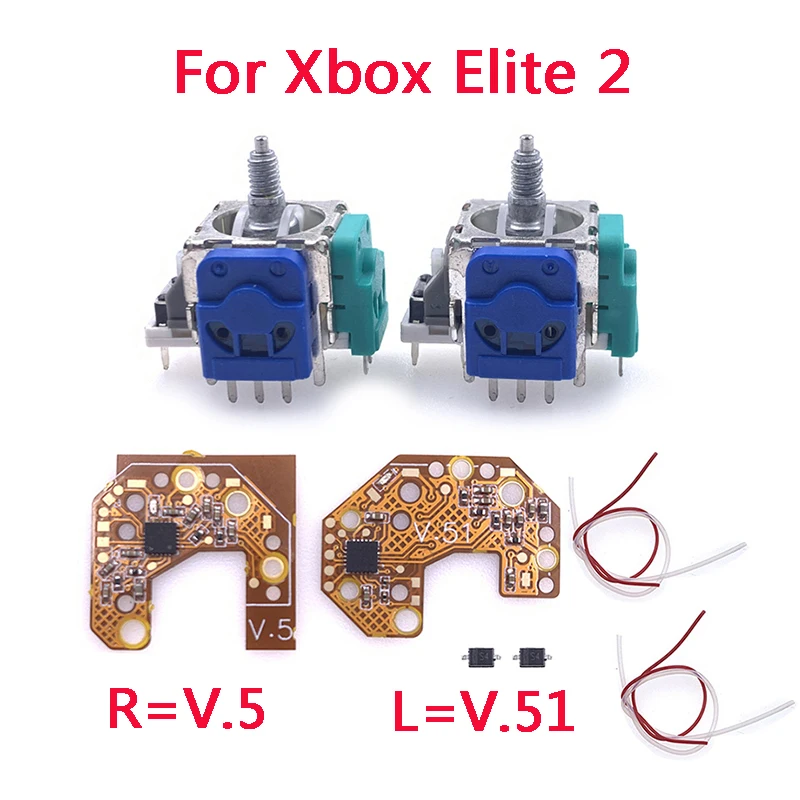 홀 이펙트 및 홀 아날로그 조이스틱 센터 보정 및 외부 링 보정, PS4 PS5 Xbox One Elite 2 게임패드용, 1 쌍