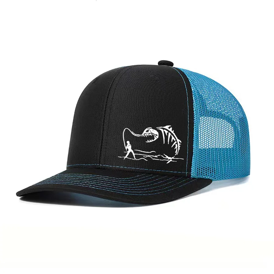 Outdoor Sports Hat Fisherman Printed Net Hat Truck Driver Slightly Curved Baseball Cap Deep Brim Hip Dance Hipster Male Cap baseball caps sports sun hats golf caps