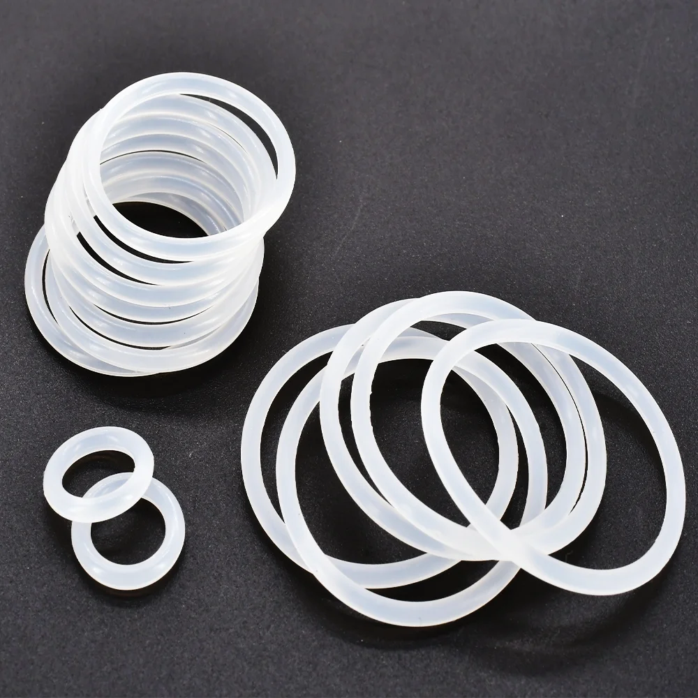 500/800/1200PCS 흰색 실리콘 O-링 씰 두께 OD6 40MM CS 2MM O 링 씰 절연 가스켓 와셔 원형