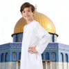 Children Robe Long Sleeve Teenager Muslim Clothing Boys Kaftan Islamic Middle East Arab Jubba Thobe Eid Djellaba Ramadan Abayas