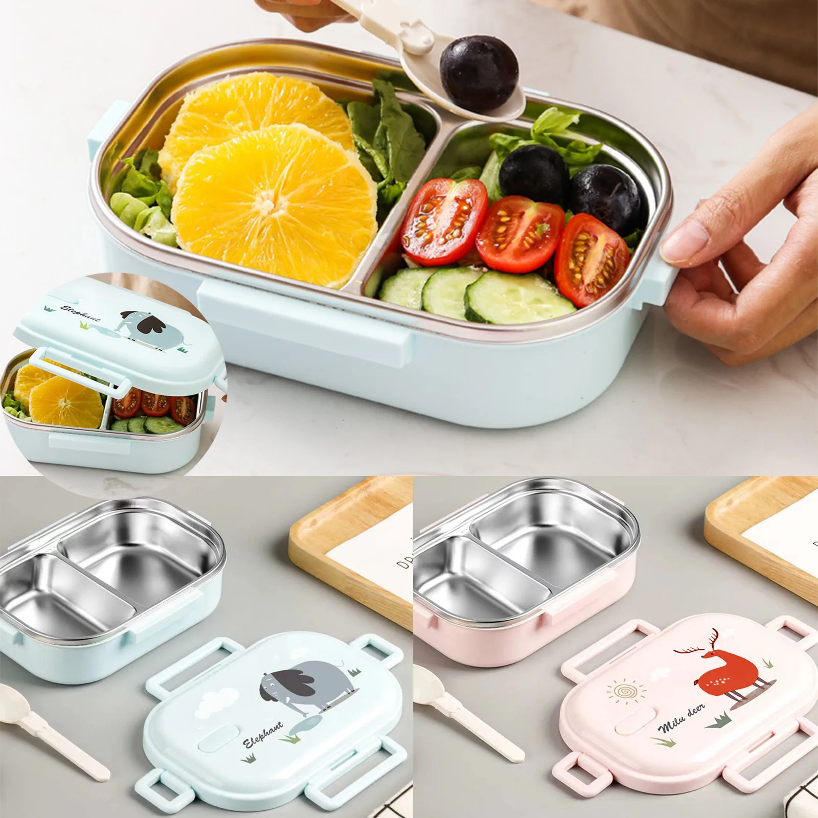 Stainless Steel Thermal Lunch Box Containers with Compartments