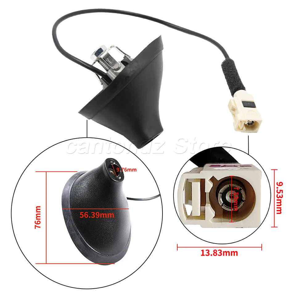Base Antenne Pour Fiat 500 (2012+) – Inclut Mât – Plastique ABS Résistant – Remplacement Facile – Jeu Complet