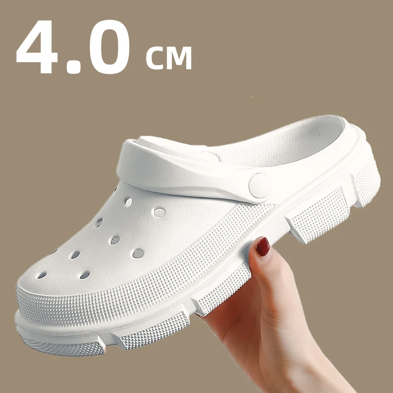 

2022 New Trend Hole Shoes Breathable Ankle-Wrap EVA Couple Shoes Outdoor Women Beach Slippers Non Slip Flip Flops Men Sandals