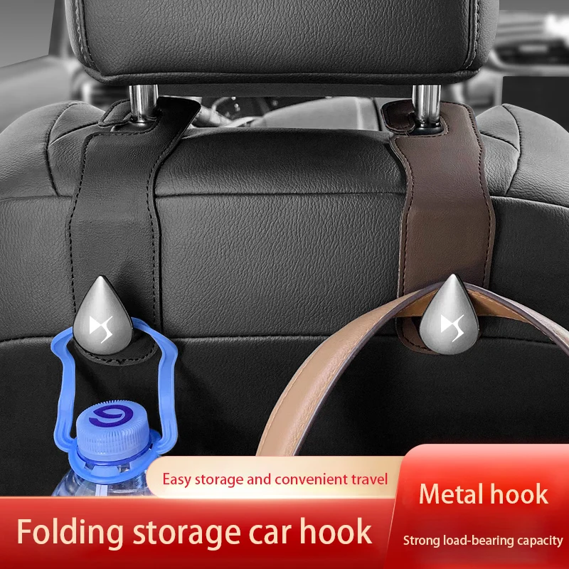 

Leather Car Seat Back Hook clips Auto Storage Interior For Citroen DS SPIRIT DS3 DS4 DS4S DS5 5LS DS6 DS7 DS Car