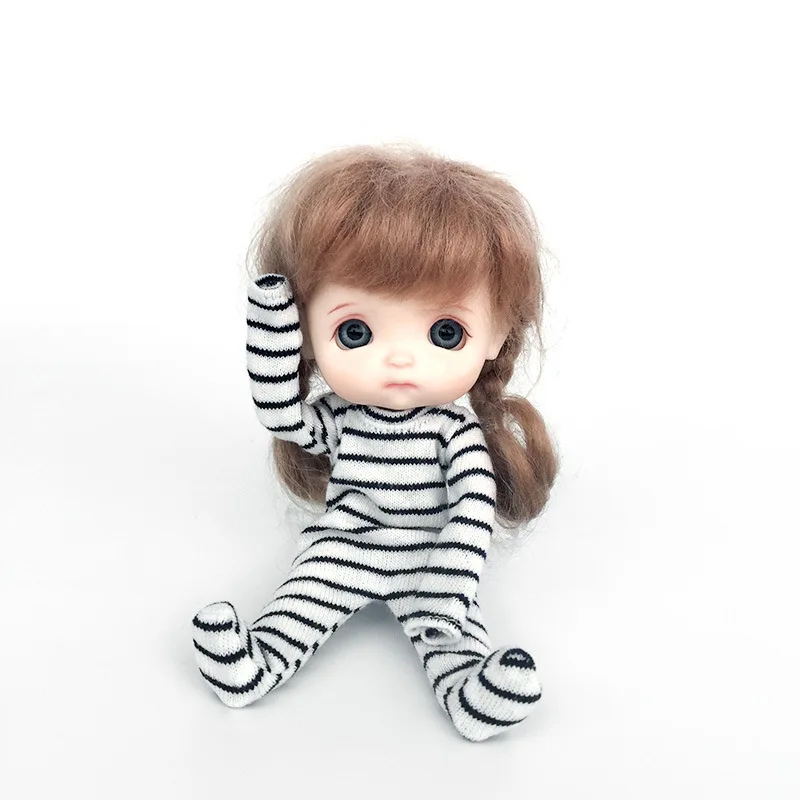 Cute OB11 Doll Nightdress Clothes Cartoon Doll Pajamas With Striped For Ob11, 1/12 Bjd, Gsc Obitsu Doll Clothing Accessories 2