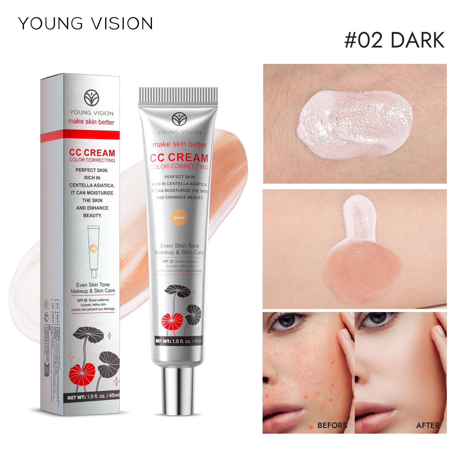 Young Vision Cc Cream Concealer For Natural Nude Sunscreen Look_voghion.com