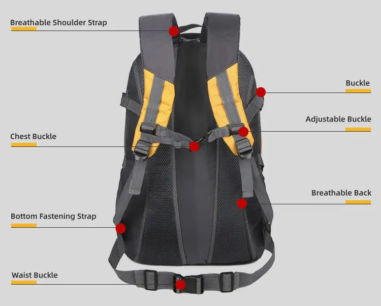 Description Picture 5 of item45L High Capacity Outdoor Bags Water Resistant Travel Backpack Camping Hiking Trekking Climbing Bags For Men And Women