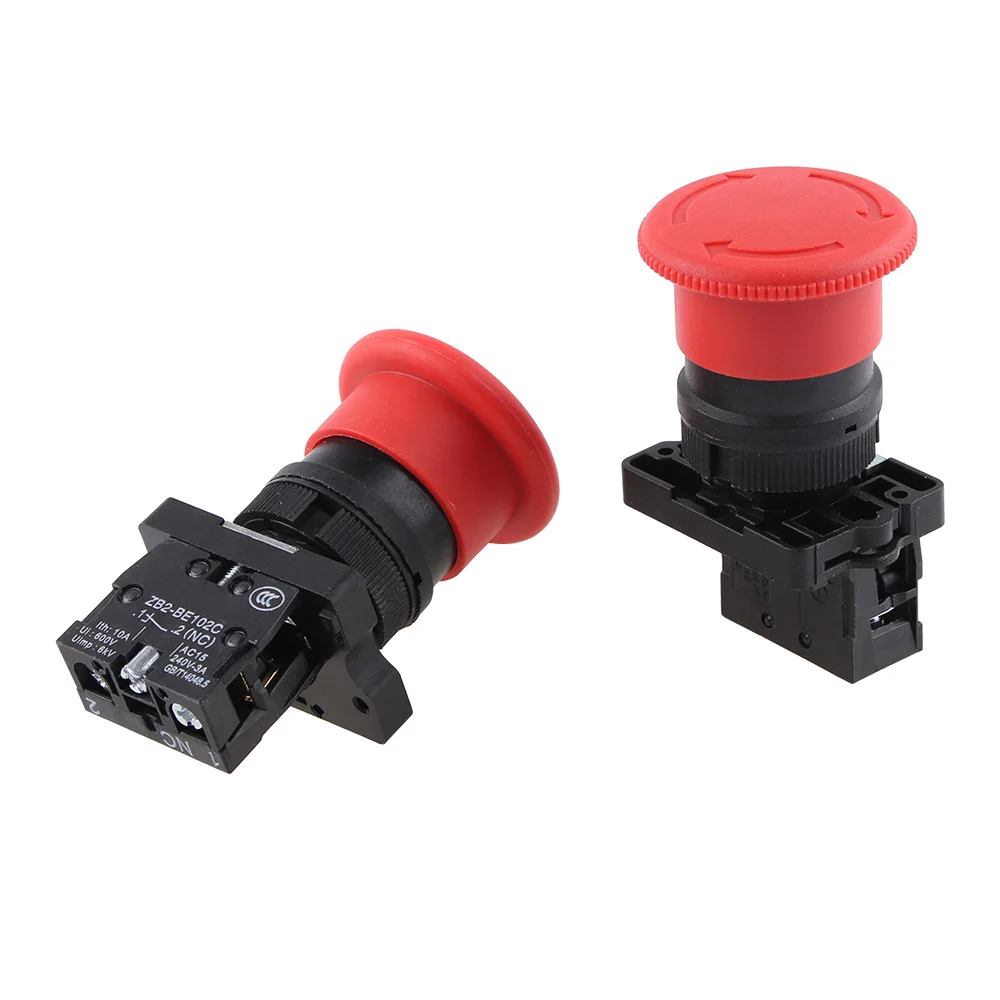XB2-ES542 es442赤いnc 22mm緊急キノコ回転ロックプッシュボタン