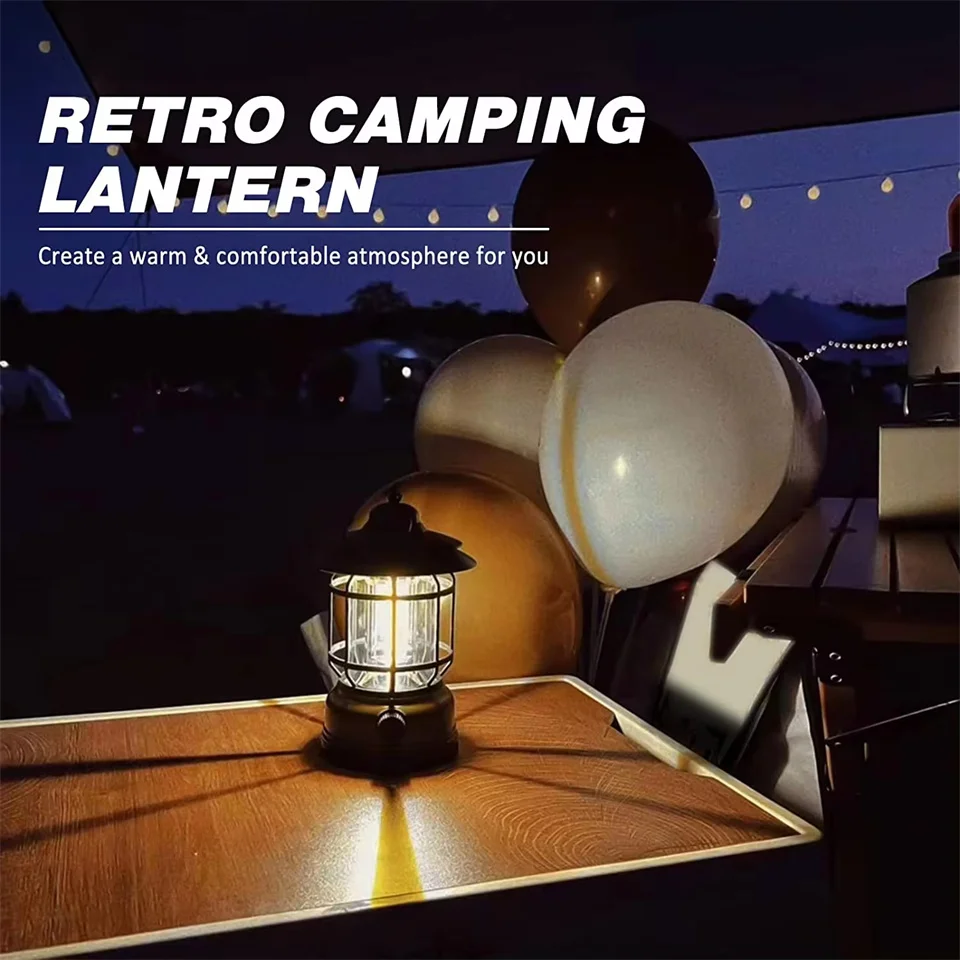 Description Picture 5 of itemCamping Portable Retro Lantern Vintage Tent Lighting Lantern Decoration Waterproof Outdoor Garden Street Path Lawn Lamp