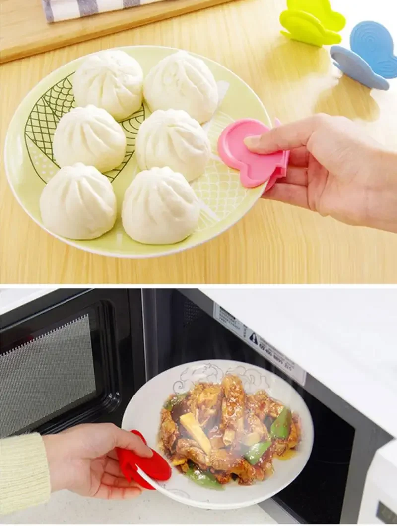 1pc Butterfly Shaped Silicone Anti-scald Devices Fridge Magnet Kitchen Tool Insulation Plate Clamp для кухни Kichen Decoracion kitchen tools