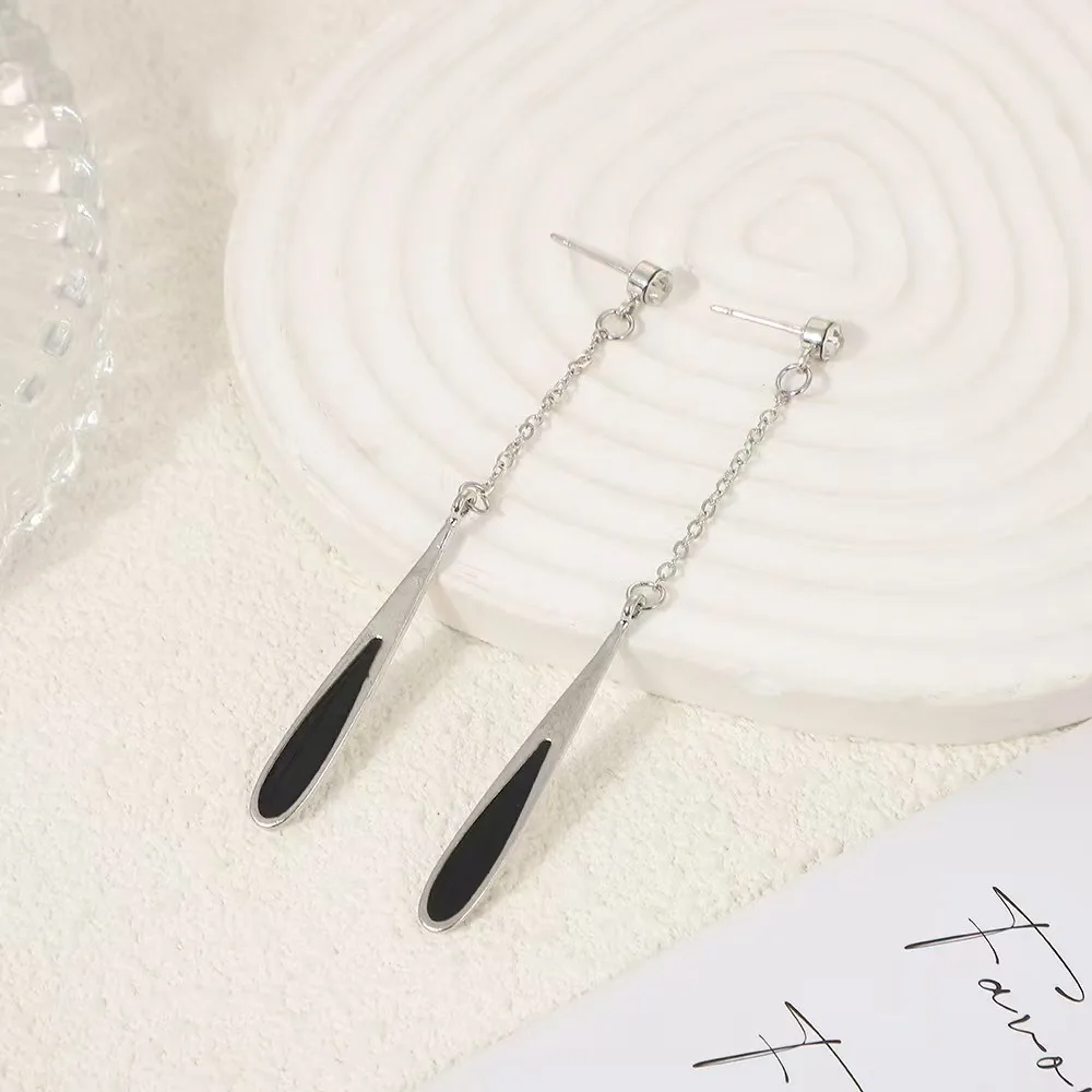 Women's Sterling Silver Drop Earrings - Crystal Droplet Statement Jewelry Gift