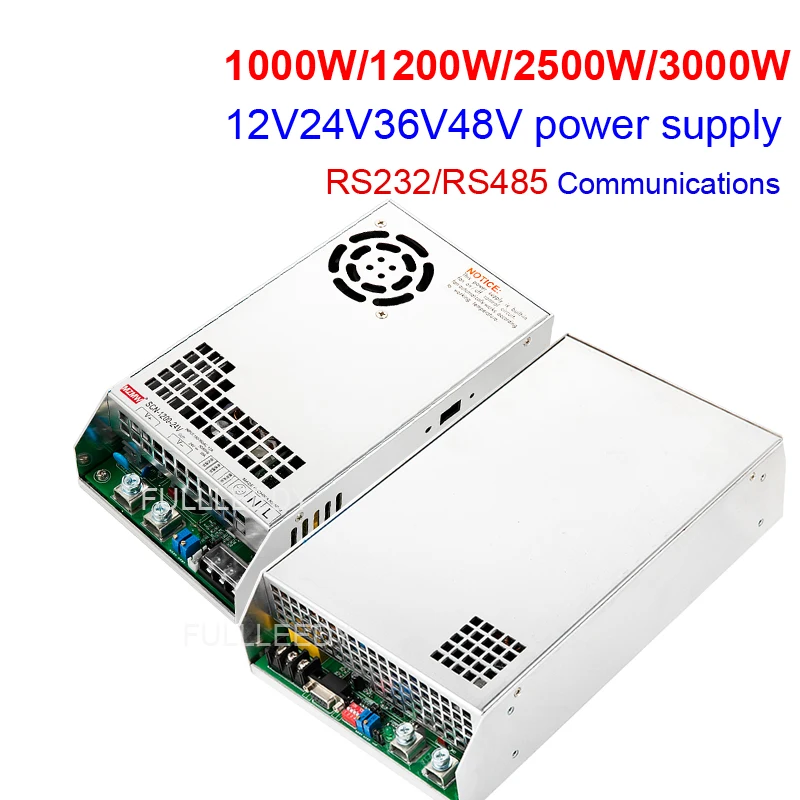 3000 Вт импульсный источник питания RS232 RS485 интерфейс связи PLC контроль 12 В 24 в 48 в 60 в 220 В Регулируемый 1000 Вт 1200 Вт CC/CV