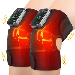 Electric Knee Massager Vibration Thermal Therapy 3 Gear Vibration Massage Shoulder Brace Heating Pads for Arthritis Knee Warmer