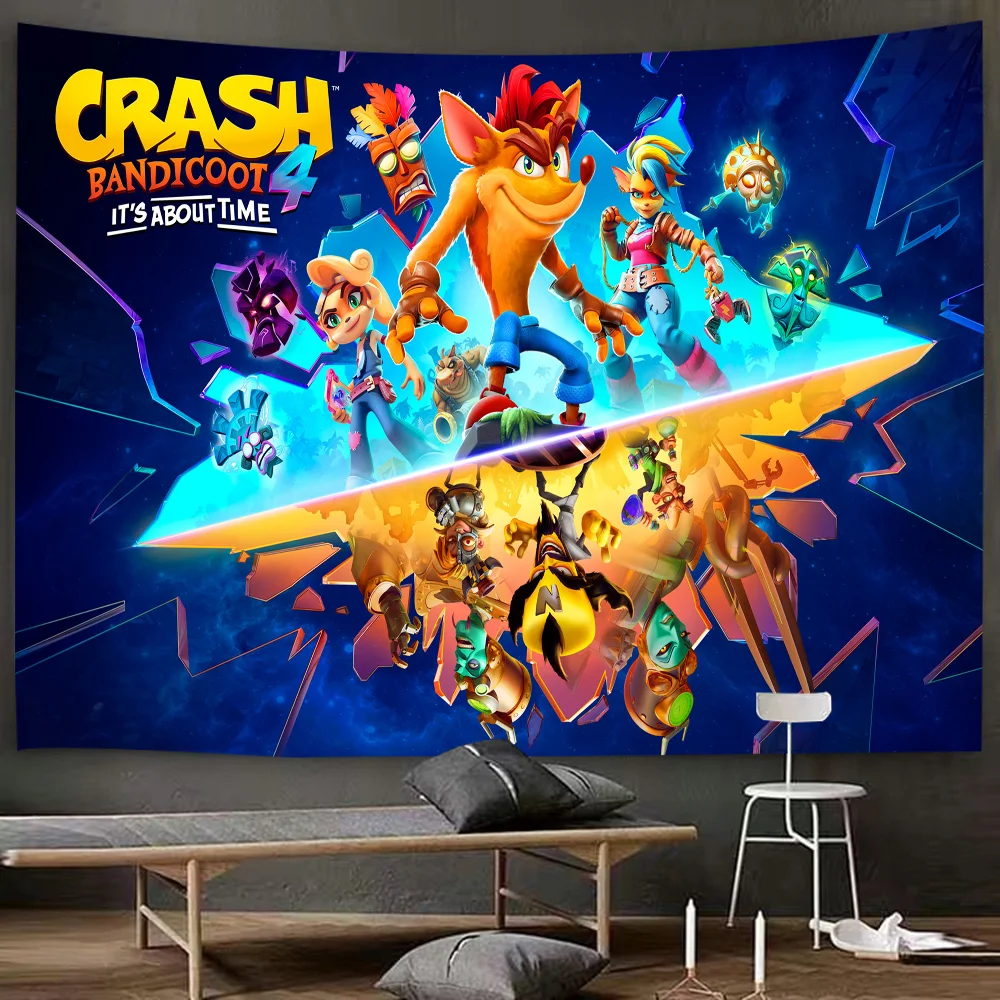 Crash Bandicoot Thema Geburtstag Party individuelle Dekoration Hintergrund Tuch Cartoon Stil Pull Flag Hintergrund Dekoration Veranstaltungsort – Detail 12