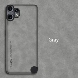Luxury Sheepskin Leather Silicone Phone Case Cover for Nothing Phone 3A (GRAY)