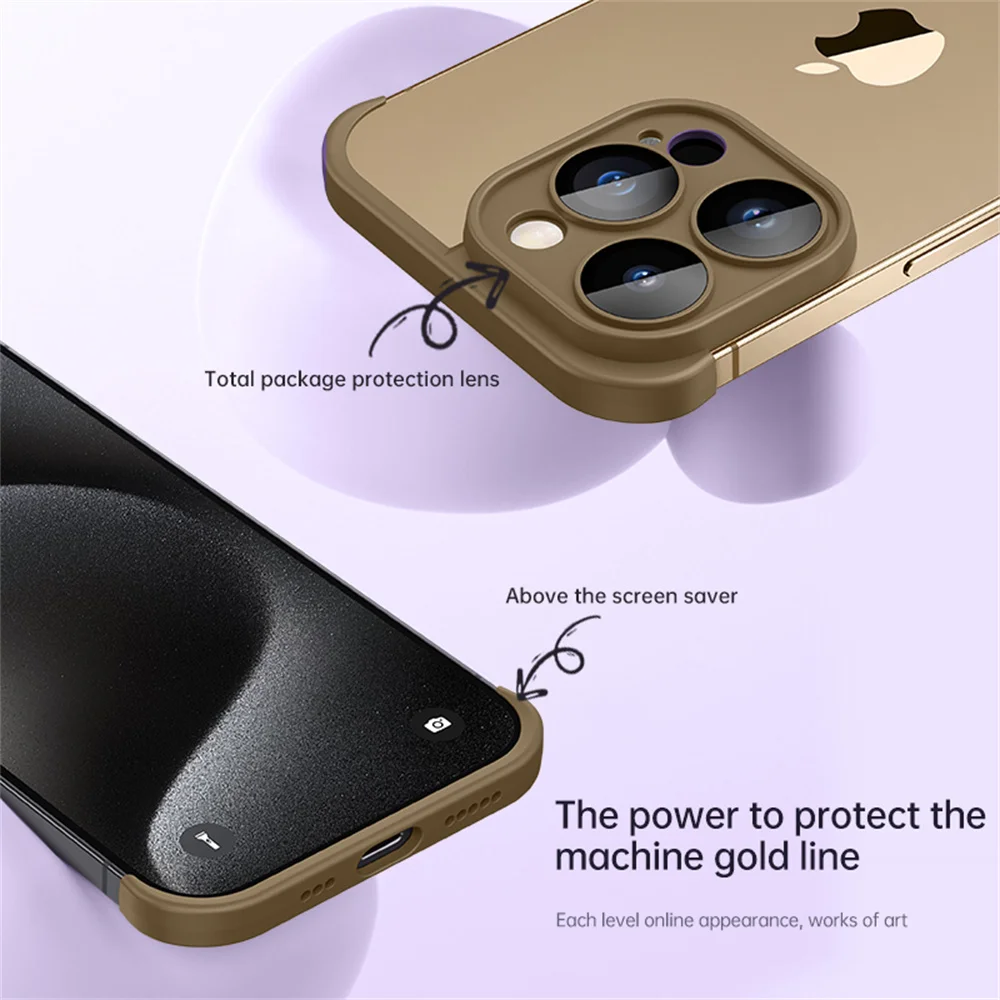 Ultra-Thin Frameless Protective Case with Corner Stickers and Cooling Technology