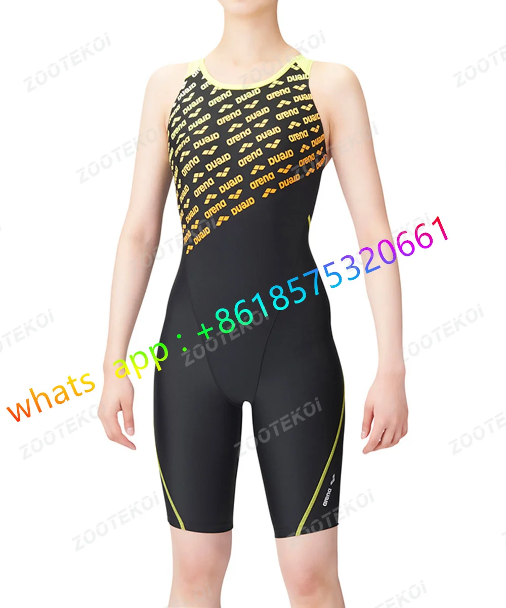 

Outdoor Sport Professional Competition Knee Length Bodysuit Women's Training And Racing Swimwear One Piece Competitive Swimsuit