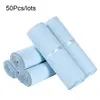 50Pcs Plastic Ecommerce Packaging Bags Blue Color Envelope Clothing Storage Bags Waterproof Logistics Mailing Transport Pouch 1