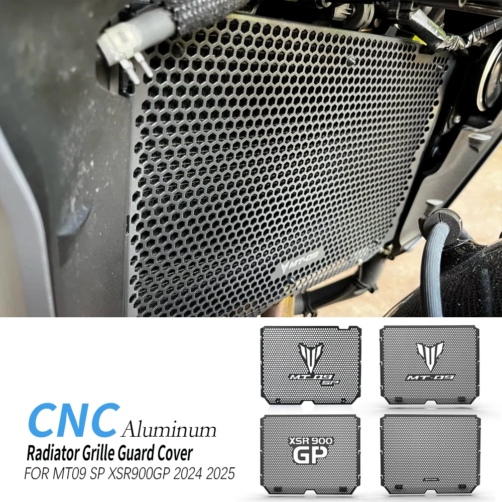 For Yamaha XSR900 GP 2024 - Engine Protection Cover / Radiator Grille Set (4 Pieces), ABS Plastic, Black