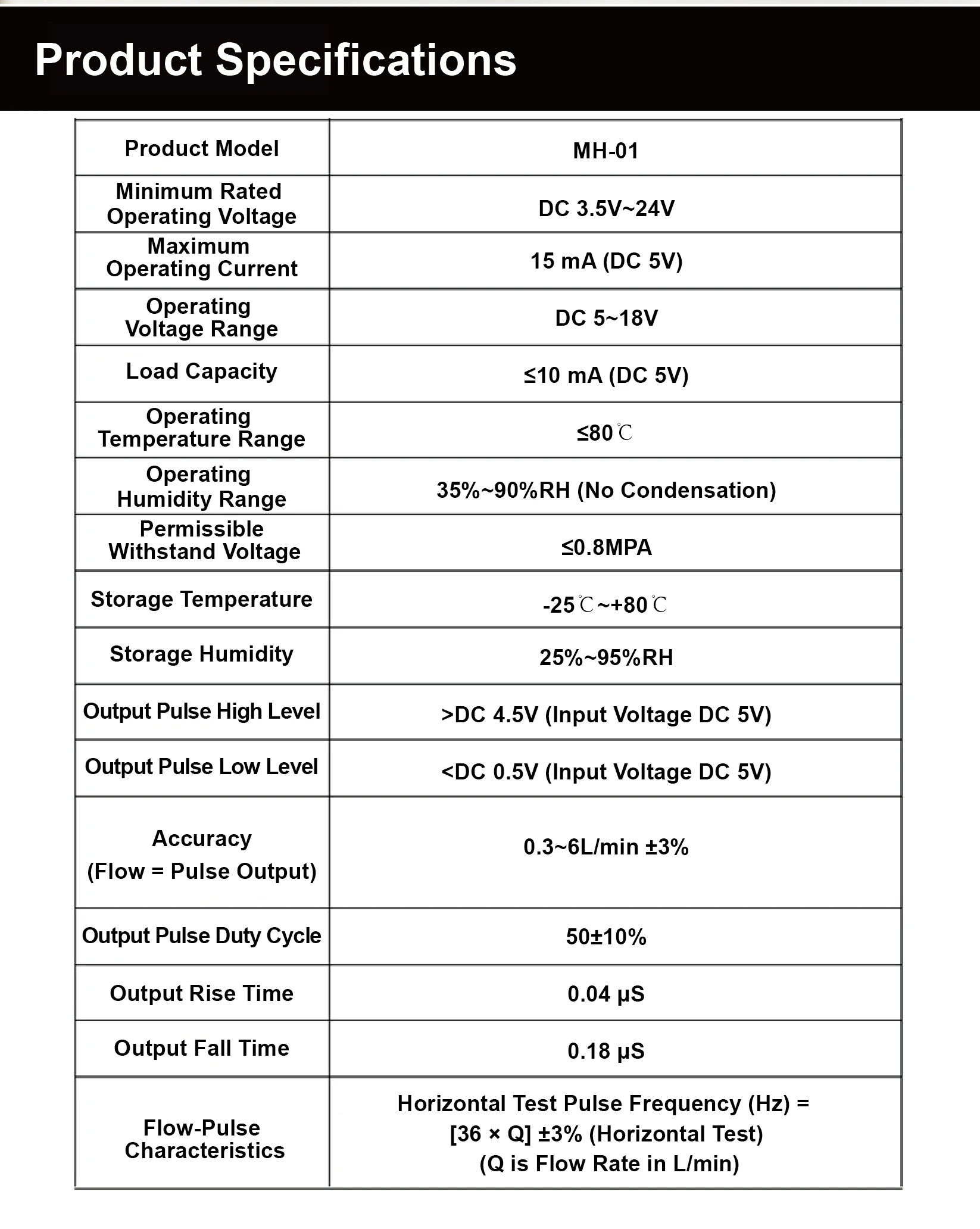 MH-01 MH-02 Water Flow Sensor TDS Hall Effect Flowmeter Quick Connect Temperatur