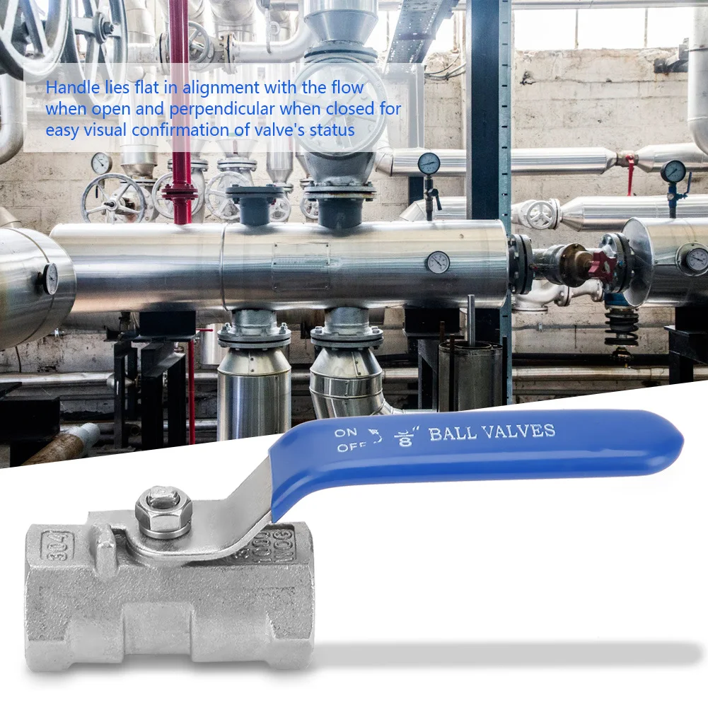 Stainless Steel SS304 Reduced Port Pipe Ball Valve Female Threaded 6 Sizes