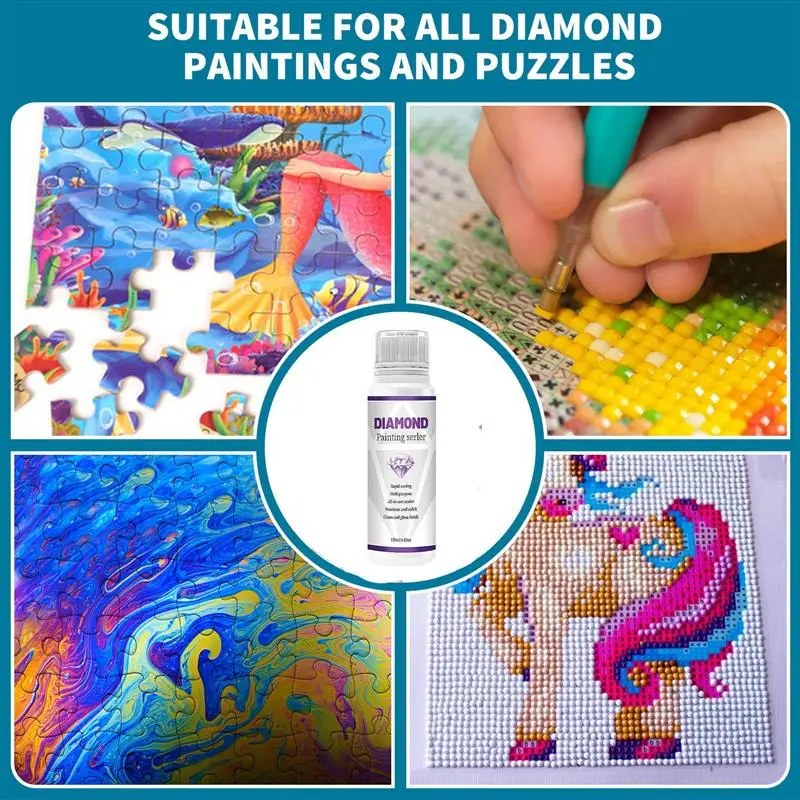 120/60ml Diamond Painting Glue Sealer 5D Diamond Art Permanent Hold & Shine Effect Sealer Painting Puzzles With Brush diamond painting sealer