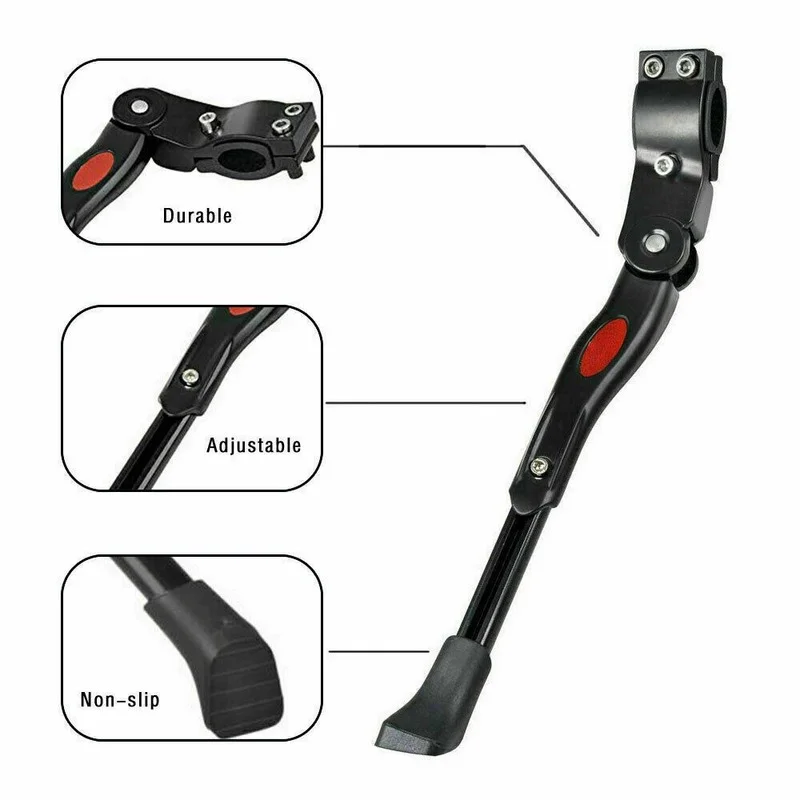 Adjustable Road Bicycle Kickstand Parking Rack Mountain Bike Support Side Kick Stand Foot Brace Universal Hardware Accessories