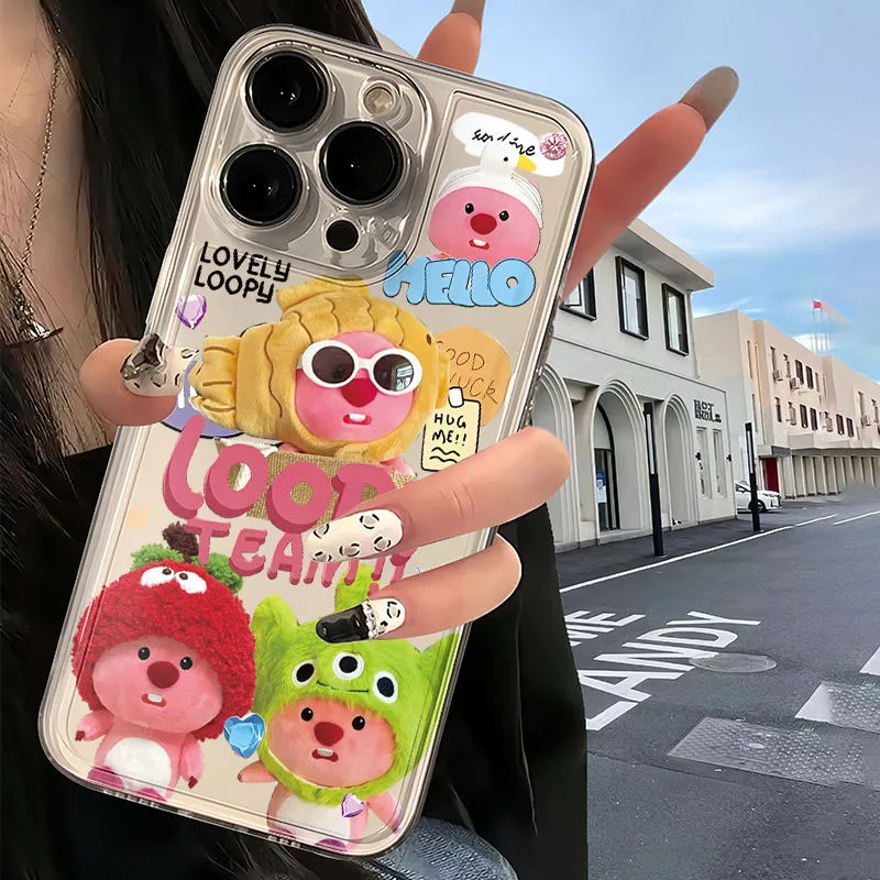 

Miniso Zanmang Loopy 14Pro IPhone15 чехол Милая прозрачная 12 13 мультяшная Xsmax противоскользящая Xr силикагель 11 мягкая оболочка подарки для девочек