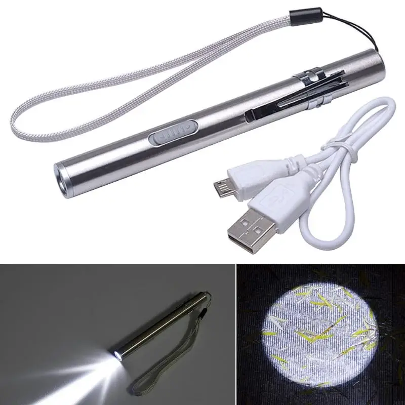 J6BB USB Rechargeable Handy Pen Light Mini Nursing Flashlight LED Torch Lamps led flashlight,mini flashlight,led flashlights,mini led flashlight,led torch light