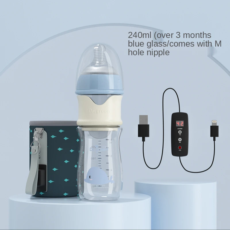 240ml glass blue