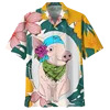 Cartoon Pig Pattern Hawaiian Shirt For Men 3D Printed Animals Short Sleeves Summer Lapel Oversized Shirts Street Button Blouses 5