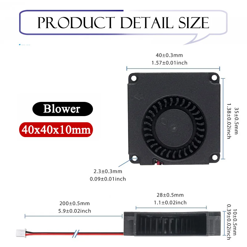 Gdstime 40 mm Ventilador da Impressora 3d 12v 24v 5v 4010 Ventilador Acessórios de Refrigeração da Impressora dc Turbo Ventilador Ventilador Radial Fãs 40x40x10 mm Pcs - Imagem 5