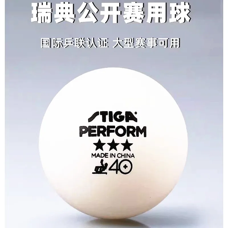 Table Tennis Balls 3 Star 40+ ABS Plastic Poly Seamed Stiga