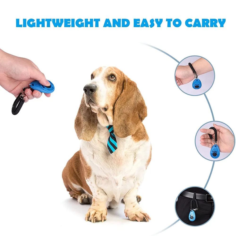 Dog Training Clicker 2/Pack with Adjustable Wrist Strap for Cats Puppy Birds Horses
