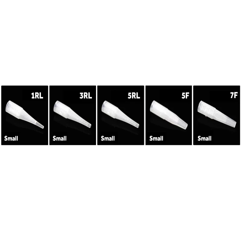 100pcs/bag Permanent Makeup Machine Tattoo Needle Tip Tattoo Nozzle Needle Caps Eyebrow Tip 1RL/3RL/5RL/5F/7F