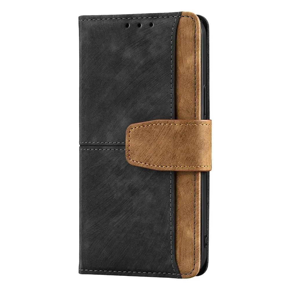 Elegant Metal Buckle Flip Cover Phone Case with Business Design