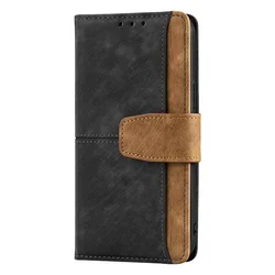 Elegant Metal Buckle Flip Cover Phone Case with Business Design for Redmi Note 13 Pro+ (Black)