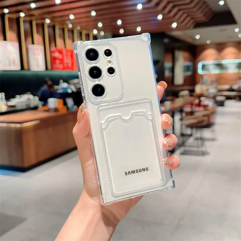 Transparent Cardholder Wallet Phone Case - Universal Fit