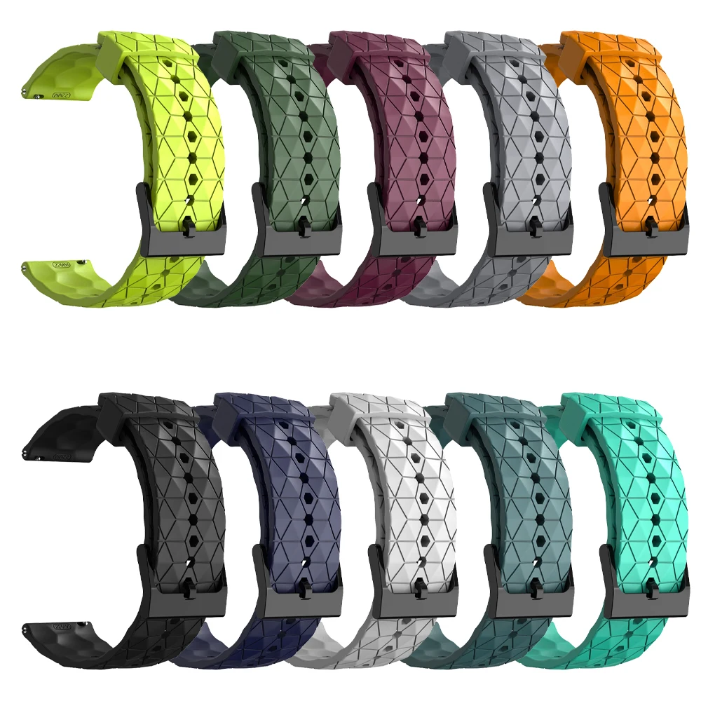 Silicone Sports Bracelet Watchband, 20mm/22mm Adjustable Strap