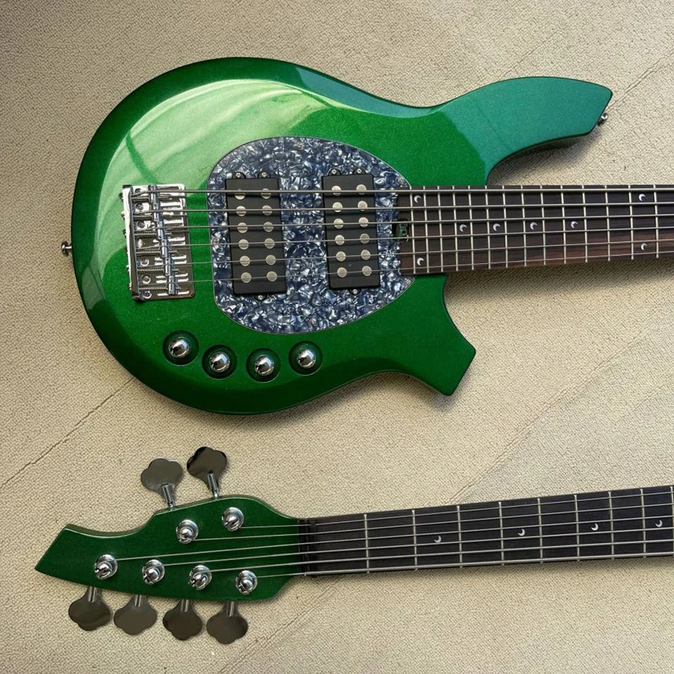 エレキベース ギター 6文字列のエレクトリックベースギター,金属,緑,月,パーソナライズ