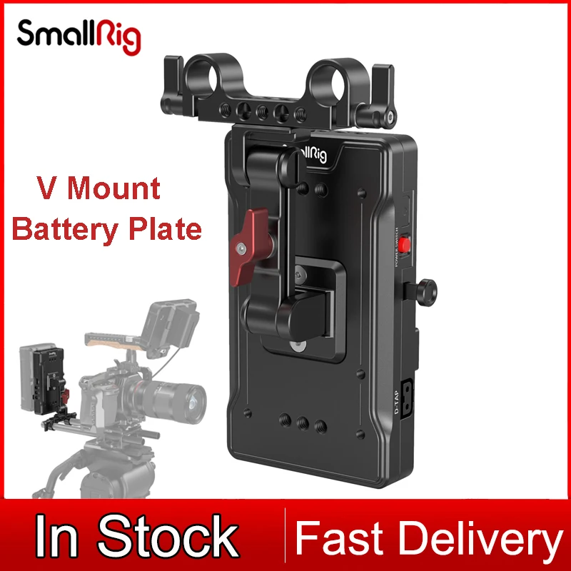 Piastra Adattatore Batteria Smallrig V Mount Con Braccio Regolabile Morsetto Asta 15Mm 3204