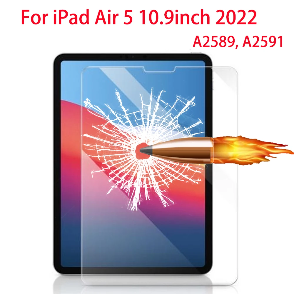 Vetro Temperato Per Apple Ipad Air 5 2022 A2589 A2591 Vetro Protettivo Per Schermo A Copertura Totale Per Ipad Air 5A Generazione 10.9 Pollici