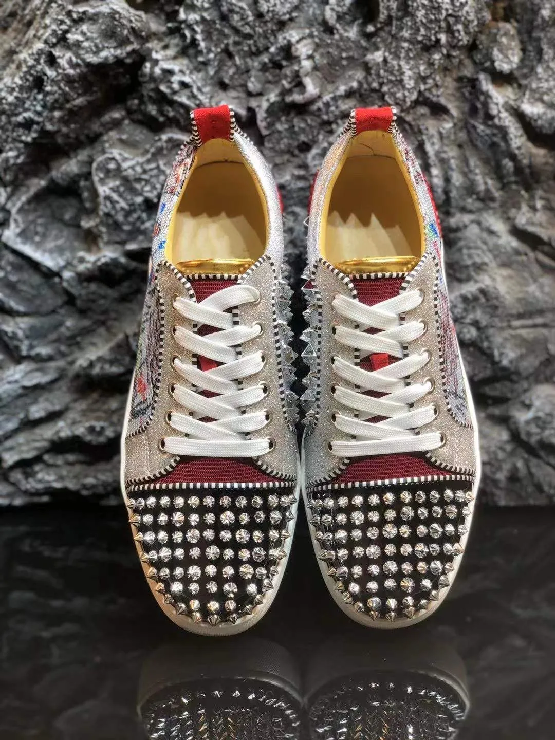 Red bottoms shoes for men Fashion Summer Mens shoes casual Male sneakers  Flat Dress trainers Luxury designer shoes knight spiked - AliExpress