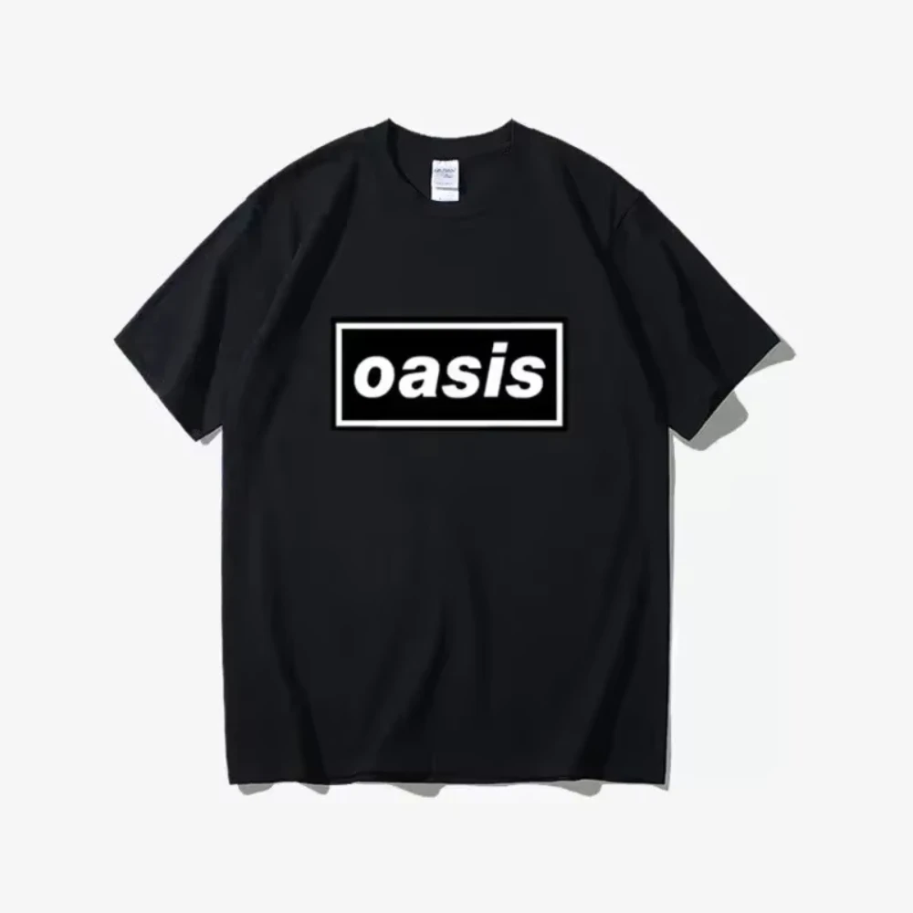 Summer Oasis Letter Printing Casual T Shirt Men's Women's Cotton Short Sleeves O-neck Tees Sports Clothing Street Wear