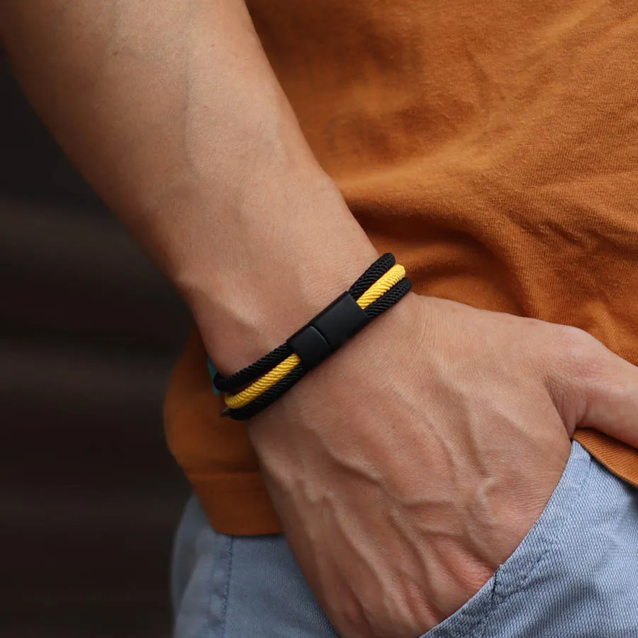 Men Milan Rope Wrap Bracelet 4mm