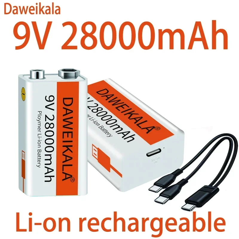 9V 28000mAh li-ion Rechargeable battery Micro USB Batteries9 v lithium for Multimeter Microphone Toy Remote Control KTV use rechargeable lithium batteries