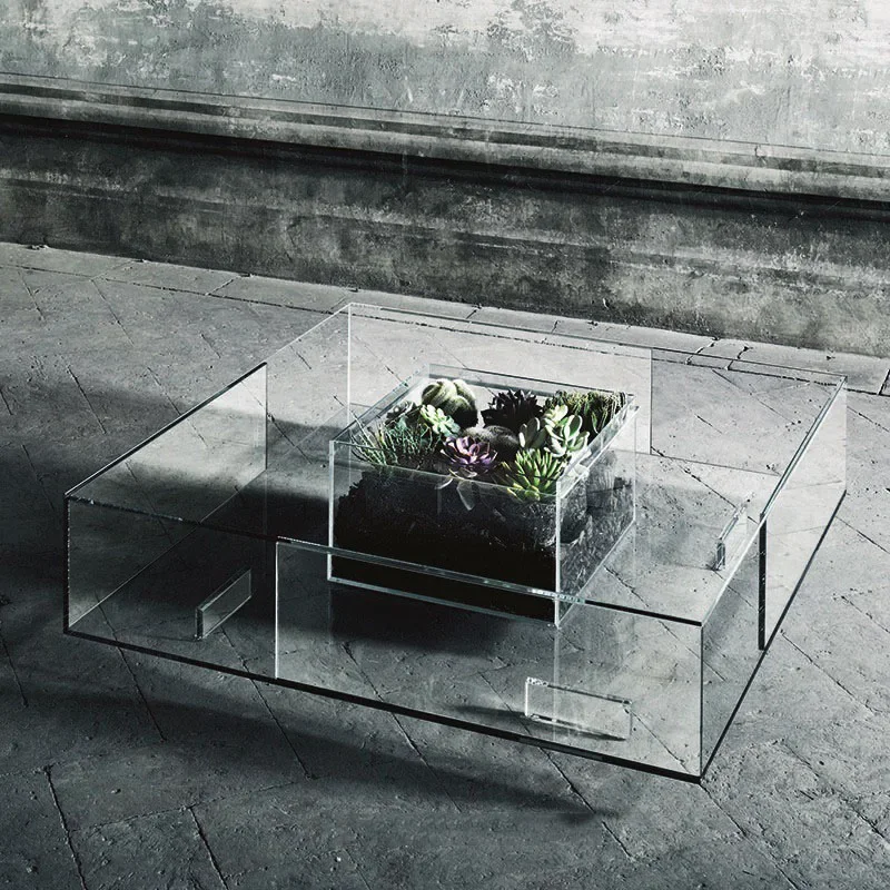 

Modern Acrylic Transparent Side Table Glass Design Coffee Tables Decoration Living Room Mobili Per La Casa Entrance Furniture