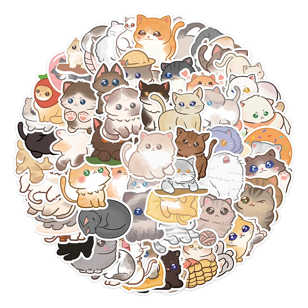 

10/30/60PCS Cute Animal Cat Cartoon Stickers Kids Toy DIY Diary Suitcase Scrapbook Phone Laptop Bike Kawaii Decal Sticker Gift