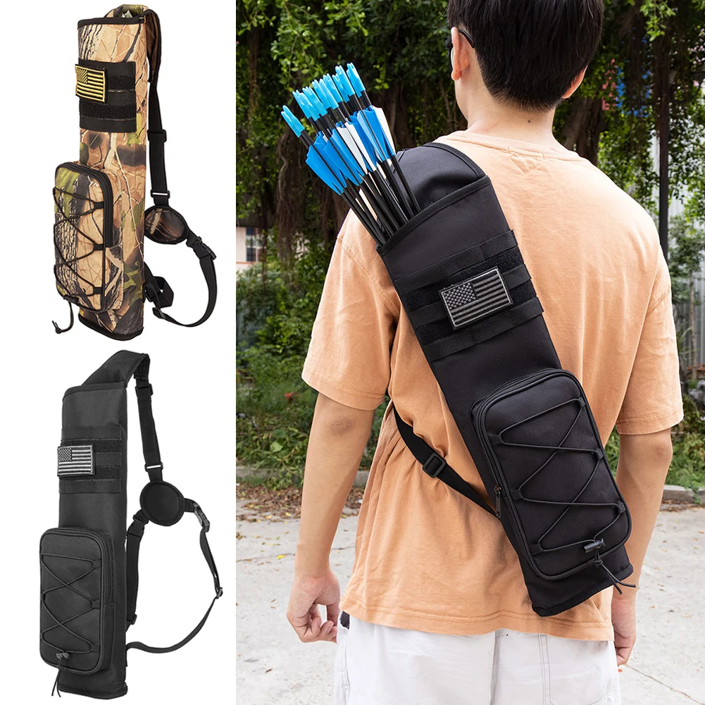 Carquois D'Arc Toparchery - Sac à Flèches Bandoulière - Noir/Camo - Extérieur Chasse